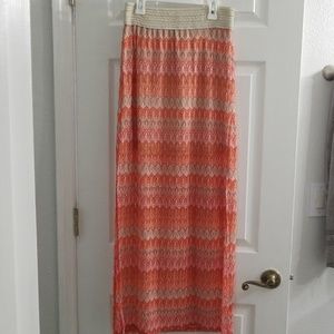 Orange and tan Maxi skirt